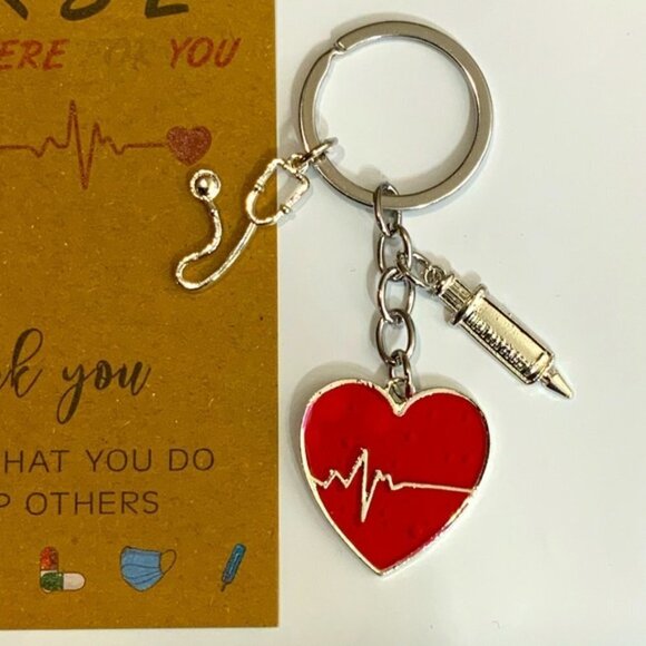 Nurse Keychain Gift Set 3 Pendants with Appreciation Thank You Card RN - Picture 15 of 16